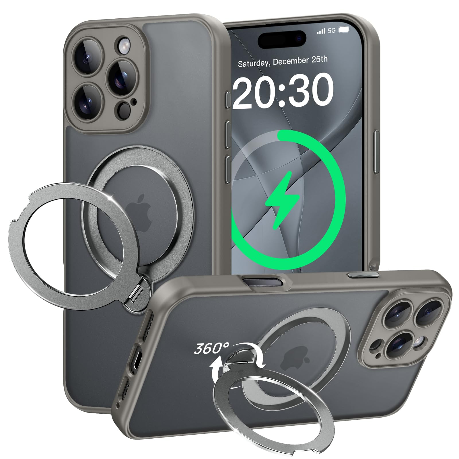 Amazon.com: Peerock for iPhone 16 Pro Case with 360°Spin Magnetic